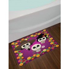 Folk Sugar Skulls Bath Mat