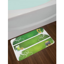 Hat Beer and Pot of Gold Bath Mat