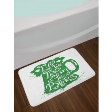 Funny Words on Beer Mug Bath Mat