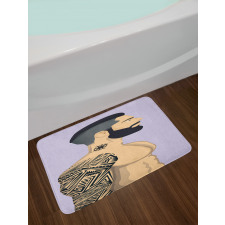 Muscular Boy with Tattoos Bath Mat