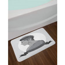 Greyscale Beardless Boy Bath Mat