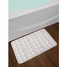 Seashell Sketches Pattern Bath Mat