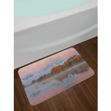 Outdoorsy Pink Sky Forest Bath Mat