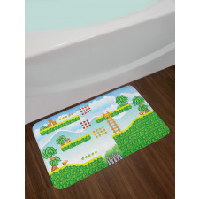 Exotic Tile Game Platform Bath Mat