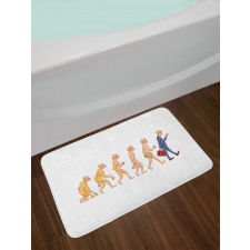 Ape to Man Cartoon Design Bath Mat