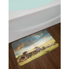 Dangerous Cheetahs in Africa Bath Mat