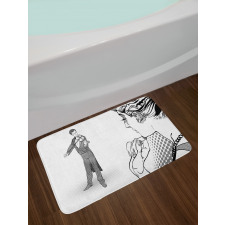 Man Playing Violin Bath Mat