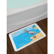 Monster Fishing in the Sea Bath Mat