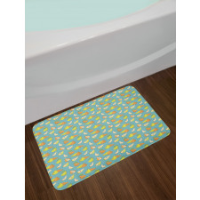 Colorful Sketchy Fruit Sliced Bath Mat