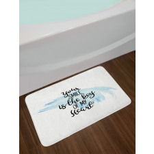 Romantic Words Brushstrokes Bath Mat