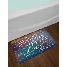 Wishes Themed Xmas Image Bath Mat