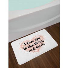 Love Words on Dotwork Heart Bath Mat