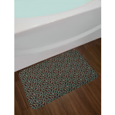 Nostalgic Pattern of Circles Bath Mat