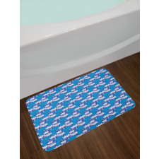 Water Lily Flowers Bath Mat