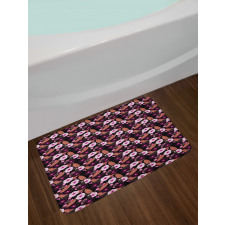 Vintage Exotic Flowers Bath Mat