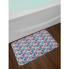 Leaves and Bird of Heaven Bath Mat