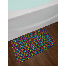 Nested Square and Circles Bath Mat