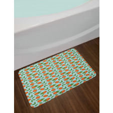 Mandarin Fruit and Leaves Bath Mat