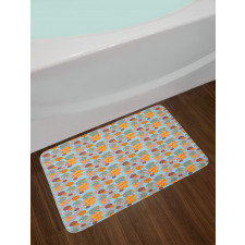 Abstract Tropic Plants Bath Mat