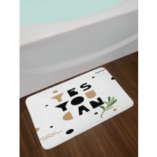 Encouraging Phrase Leaf Bath Mat