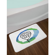 Watercolor Encouraging Text Bath Mat