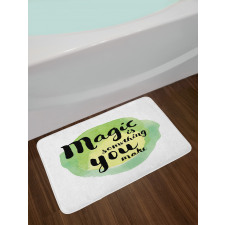 Watercolor Inspirational Art Bath Mat