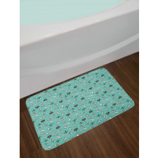 Sailor Birds Boats Anchors Bath Mat