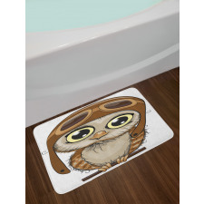 Pilot Hat Big Eyes Comic Bath Mat