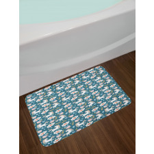 Rainbow Pony Floral Art Bath Mat