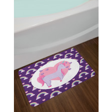 Pony Hearts Rainbows Bath Mat