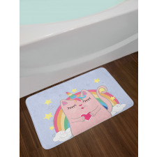 Cat Heart Kitten Art Bath Mat