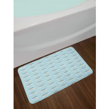 Simplistic Nursery Clouds Bath Mat