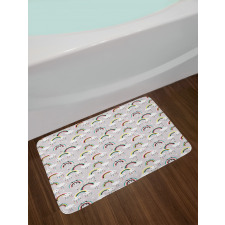 Nursery Theme Clouds Bath Mat