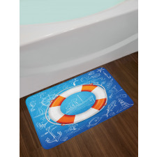 Palm Tree Island Octopus Bath Mat