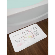 Palm Reading Chart Design Bath Mat