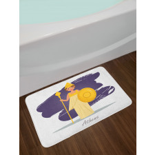 Calligraphic Lady in Armour Bath Mat