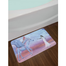 Dreamy Lady and Angel Horse Bath Mat