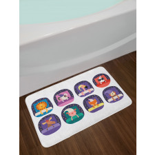 Pattern Sleeping Animal Bath Mat