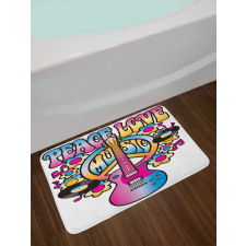 Peace Love Vinyl Music Bath Mat