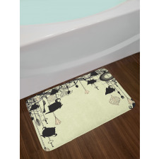 Diamonds Forks Spoons Bath Mat