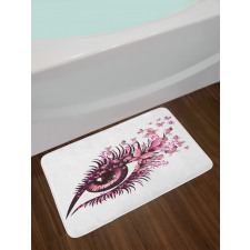 Fairy Woman Eyelashes Bath Mat