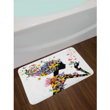 Flowers with Butterfly Bath Mat