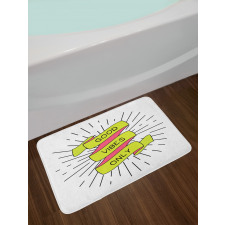 Positive Words Rays Bath Mat