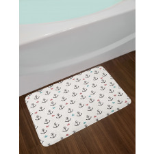 Hearts Sailor Holiday Bath Mat