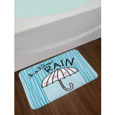 Hello Rain Wording Umbrella Bath Mat