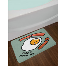 Morning Egg Sausages Bath Mat