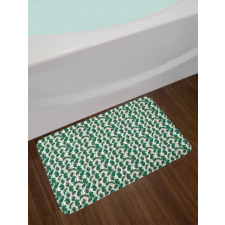 Tropic Forest Leaf Motif Bath Mat