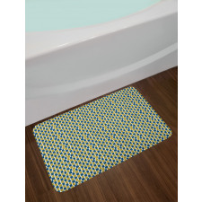 Bicolour Wavy Squares Bath Mat