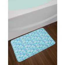 Unique Snow in Rounds Bath Mat