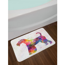 Funny Watercolor Terrier Bath Mat